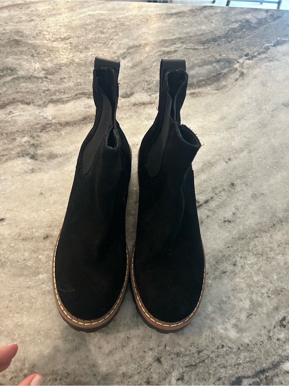 Women's Black Suede Chelsea Boots - Classic Pull-On Style 7.5 never worn
